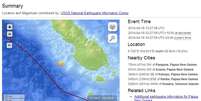 <p>Terremoto teve epicentro a  75km de Papua Nova Guiné; houve alerta de tsunami</p>  Foto: USGS / Reprodução