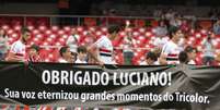 <p>Luciano do Valle recebeu homenagens durante os jogos do Campeonato Brasileiro, como na partida do Morumbi</p>  Foto: Reginaldo Castro / Ag&ecirc;ncia Lance