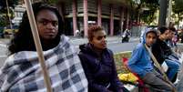 <p>Manifestantes enquanto aguardavam a votação do Plano Diretor em São Paulo</p>  Foto: Bruno Santos / Terra