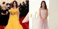 <p>A atriz Katie Holmes usou vestido amarelo em evento no início da semana. na quarta-feira (7), ela preferiu modelo mais discreto</p>  Foto: Grosby / Getty Images 