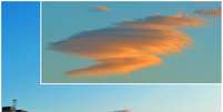 Nuvem fotografada no céu de Fortaleza se assemelha a fenômeno raro  Foto: Christine Leão / vc repórter