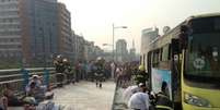 <p>Explosão teria matado uma pessoa e ferido várias</p>  Foto: CCTV / Twitter