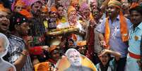 Proje&ccedil;&otilde;es indicam que o partido hindu&iacute;sta Bharatiya Janata Party (BJP), de Narendra Modi, alcan&ccedil;ar&aacute; a maioria absoluta  Foto: Rajesh Kumar Singh / AP