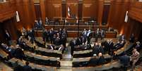 <p>Membros do parlamento libanês se reuniram, pela quinta vez, na tentativa de eleger o novo presidente, em Beirute, no Líbano, nesta quinta-feira, 22 de maio</p>  Foto: AP