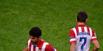 <p>Diego Costa não suportou as dores na coxa e foi substituído ainda aos 9min do primeiro tempo</p>  Foto: Getty Images 