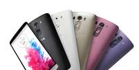 O novo smartphone da LG surge em seis cores: Metallic Black, Silk White, Shine Gold, Moon Violet e Burgundy Red.  Foto: LG / Divulgação