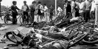 <p>Na manhã do dia 4 de junho de 1989, nenhum manifestante estava na praça. Durante a madrugada, o exército dissupou os protestos, causando diversas mortes</p>  Foto: AP