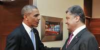 Barack Obama se reuniu com Petro Poroshenko na Polônia  Foto: Reuters