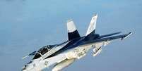 Caça americano modelo F/A-18 Super Hornet  Foto: Wikimedia