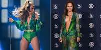 <p>Jennifer Lopez repete roupa de premiação em show</p>  Foto: Getty Images 