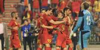 <p>Dries Mertens fez o único gol belga na vitória</p>  Foto: AP