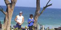 Helena Ranaldi e Gianecchini se divertem em grava&ccedil;&atilde;o  Foto: Delson Silva / AgNews