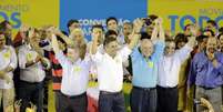 Aécio Neves durante convenção do PSDB que lançou os nomes tucanos ao governo mineiro e ao Senado  Foto: Ney Rubens / PSDB-MG