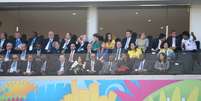 <p>A presidente Dilma Rousseff e o presidente da Fifa, Joseph Blatter, assistem à cerimônia de abertura da Copa do Mundo</p>  Foto: Ricardo Matsukawa / Terra