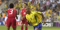 <p>Sele&ccedil;&atilde;o Brasileira sofreu para virar sobre a Turquia e estrear com vit&oacute;ria na Copa de 2002, quando Felip&atilde;o tamb&eacute;m era o t&eacute;cnico</p>  Foto: Getty Images 