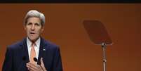 <p>Secretário de Estado dos EUA, John Kerry fala em uma cúpula mundial sobre o fim da violência sexual em conflitos, no Centro ExCel, em Londres, em 13 de junho</p>  Foto: Reuters