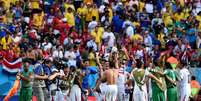 <p>Fifa pediu que sete jogadores da Costa Rica testassem contra doping no vestiário</p>  Foto: Getty Images 