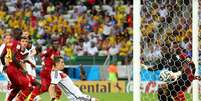<p>Assim como fez Ronaldo, Klose marcou seu 15º gol em Copas contra Gana</p>  Foto: Getty Images 