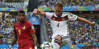 <p>Boateng (à esq.) não gostou de sua atuação contra a Alemanha e ignorou novo duelo com o irmão Jérôme</p>  Foto: AFP