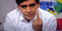 <p>Maradona publicou foto em resposta &agrave; provoca&ccedil;&atilde;o de Grondona</p>  Foto: Twitter / Reprodu&ccedil;&atilde;o