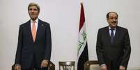 <p>Primeiro-ministro do Iraque, Nuri al-Maliki, e o secretário de Estado dos EUA, John Kerry, se reuniram nesta segunda-feira, 23 de junho, em Bagdá</p>  Foto: Reuters
