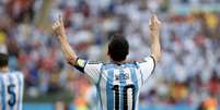 <p>Lionel Messi teve mais uma grande atuação e, com dois gols, assumiu artilharia da Copa do Mundo ao lado de Neymar</p>  Foto: Ricardo Matsukawa / Terra