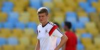 Na v&eacute;spera do jogo decisivo contra a Fran&ccedil;a, a Alemanha treina no Est&aacute;dio do Maracan&atilde;. A partida, que acontece nesta sexta-feira, vale uma vaga na semifinal da Copa do Mundo. Na foto,   Foto: Martin Rose / Getty Images