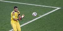 <p>Romero defendeu os pênaltis de Vlaar e Sneijder para botar a Argentina na final da Copa do Mundo</p>  Foto: Paulo Whitaker / Reuters