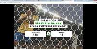 Site simula resultado como se a partida não tivesse terminado  Foto: Brasilalemanhaeterno.com / Divulgação