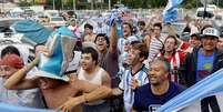 <p>Argentinos marcam presen&ccedil;a em acampamento no Rio de Janeiro</p>  Foto: Daniel Ramalho / Terra