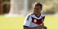 <p>Podolski foi um dos jogadores que mais se encontou com o Brasil durante a Copa</p>  Foto: Arnd Wiegmann / Reuters