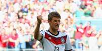 Thomas Müller, atacante da Alemanha, afirmou que o futebol de sua seleção evoluiu muito desde 2010, priorizando a posse de bola  Foto: Martin Rose / Getty Images