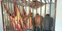 Presos foram transferidos depois de denúncia sobre estarem em 'jaula' em delegacia de São Gabriel do Oeste (MS)   Foto: Sinpol-MS / Divulgação