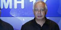 <p>Primeiro-ministro Najib Razak em entrevista coletiva no aeroporto de Kuala Lumpur</p>  Foto: Samsul Said / Reuters