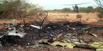 <p>Restos do avião da Air Algerie que caiu no Mali em julho de 2014, matando as 116 pessoas a bordo</p>  Foto: AFP