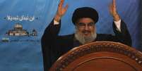 <p>Hassan Nasrallah expressou sua solidariedade com Gaza durante o Dia de Jerusalém, em Beirute, em 25 de julho</p>  Foto: Sharif Karim / Reuters