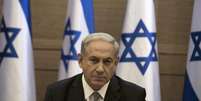 Primeiro-ministro israelense, Benjamin Netanyahu, participa de reunião de gabinete em Jerusalém. 24/07/2014.  Foto: Siegfried Modola / Reuters