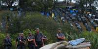 Policiais atuaram na reintegração de posse no terreno do Morumbi  Foto: Marcos Bezerra / Futura Press