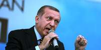 <p>Erdogan voltou a dizer que a ofensiva israelense contra a população civil palestina se assemelha a um "genocídio" </p>  Foto: Emrah Gurel / AP