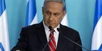 <p>Benjamin Netanyahu voltou a condenar&nbsp;o Hamas por, supostamente,&nbsp;usar os&nbsp;cidad&atilde;os de Gaza como escudos humanos</p>  Foto: Jim Hollander / AP