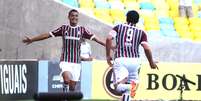 Cícero e Fred comemoram gol do Fluminense no primeiro tempo  Foto: Nelson Perez/Fluminense / Divulgação