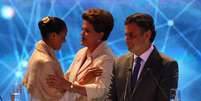 <p>Marina Silva (PSB), Dilma Rousseff (PT) e A&eacute;cio Neves (PSDB) em debate na Band; campanhas petista e tucana come&ccedil;am a tra&ccedil;ar estrat&eacute;gias para combater o crescimento de Marina nas pesquisas</p>  Foto: Marcos Bezerra / Futura Press