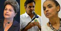<p>Dilma Rousseff, Aécio Neves e Marina Silva</p>  Foto: Reuters / Futura Press / Terra / Reprodução