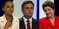 Aécio acabou ofuscado no debate pela 'disputa' entre as líderes da pesquisa, Marina e Dilma  Foto: AFP / BBC News Brasil