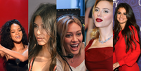 Kim Kardashian, Hilary Duff, Rihanna, Scarlett Johansson e Selena Gomez  Foto: Getty Images 