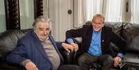 Governador atuou como tradutor de Mujica na coletiva de imprensa  Foto: Claudio Fachel / Palácio Piratini