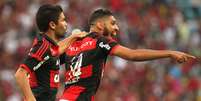 Wallace festeja gol do Flamengo  Foto: Gilvan de Souza/Fla Imagens / Divulgação