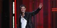 Cantor Robin Thicke ao receber prêmio durante o Billboard Music Awards, em Las Vegas, nos EUA. 18/05/2014.  Foto:  Steve Marcus / Reuters