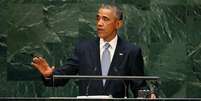 <p>Presidente dos EUA, Barack Obama, discursa na Assembleia-Geral da ONU, em Nova York.</p>  Foto: Mike Segar / Reuters