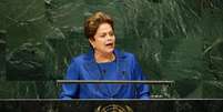 <p>Presidente Dilma Rousseff discursa na Assembleia-Geral da ONU na sede da organização em Nova York.</p>  Foto: Mike Segar / Reuters